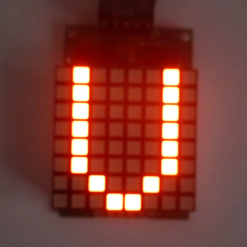 DM11A88 Arduino Demo code  Square Matrix LED 8x8 Red Dot display Module for Animation