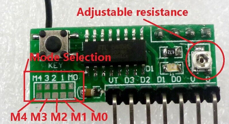 RF11A04 433.92MHz ASK OOK Wireless Switch DC5V Wireless Control Kits RF Link Control