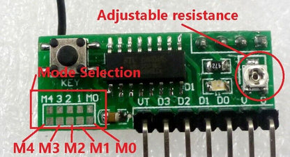 RF11A04 433.92MHz ASK OOK Wireless Switch DC5V Wireless Control Kits RF Link Control