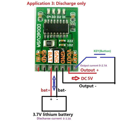 DD06CVSA 5V/2A Charge/Discharge/Boost/Protection 3.7V 4.2V Battery DC-DC Diy Module