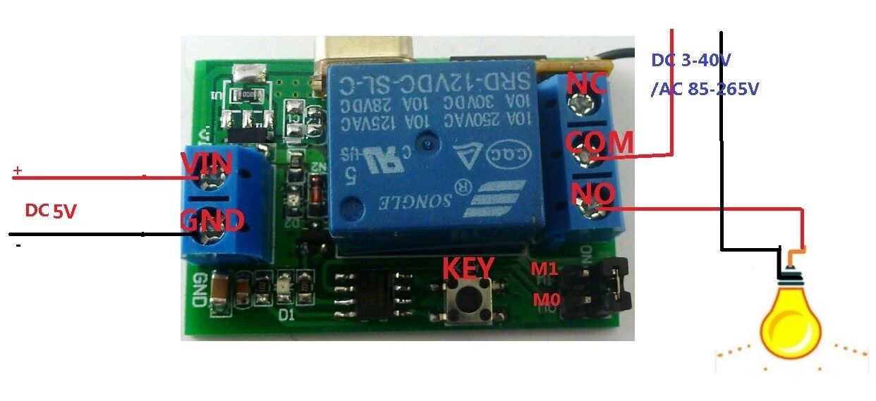 CE033B 5V 433MHz RF Delay Timer Wireless 1 pcs 4 buttons Remote control 4 pcs Receiver