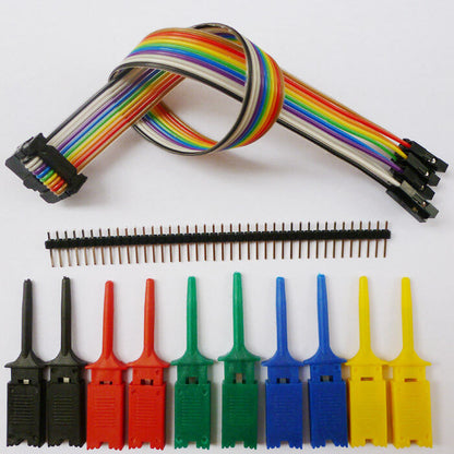 TB158 2x5 JTAG IDC to 2.54MM DuPont Cable + 10x USB Logic Analyzer IC PCB Test Clip