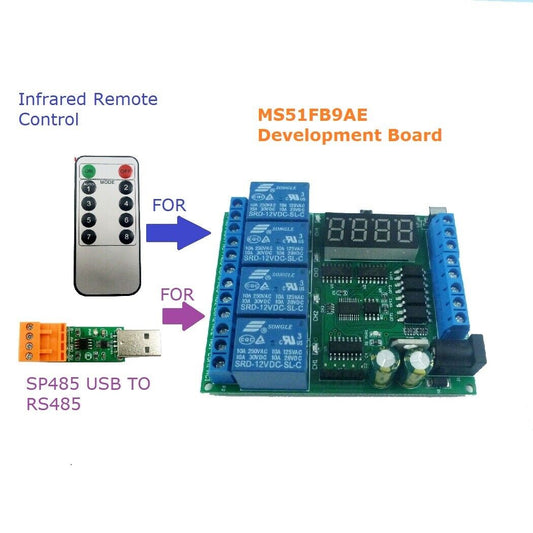 N722A04 Nuvoton N76E003 MCU Development Board MS51FB9AE Digital Tube LED IR Optocoupler