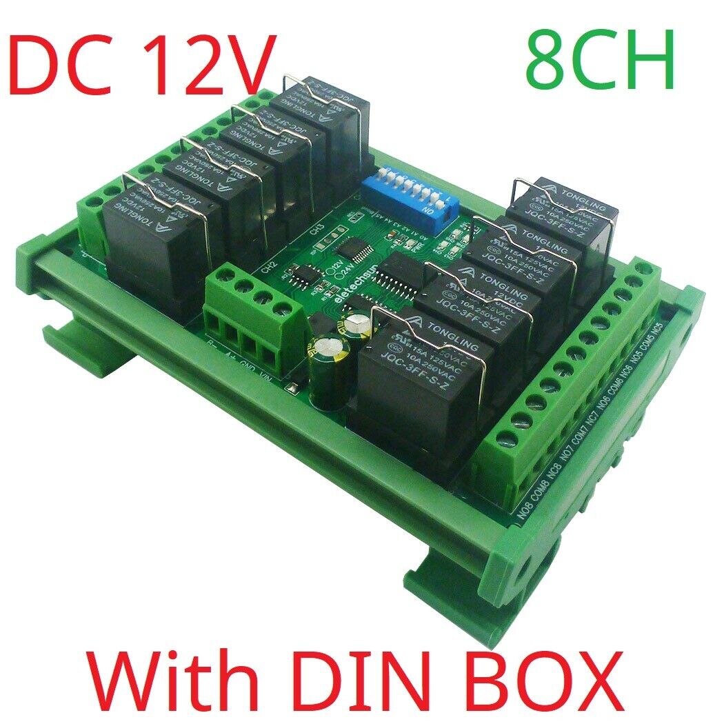 RYN408F RYN404E 4-8CH Relay Pluggable Modbus Remote IO Module Baud Rate Slave ID Dip Switch Sele