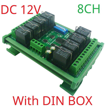 RYN408F RYN404E 4-8CH Relay Pluggable Modbus Remote IO Module Baud Rate Slave ID Dip Switch Sele