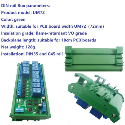 N4D8C12 12ch Digital IO UART RS485 Relay Module Modbus RTU DIN35 C45 Rail Box PLC PTZ