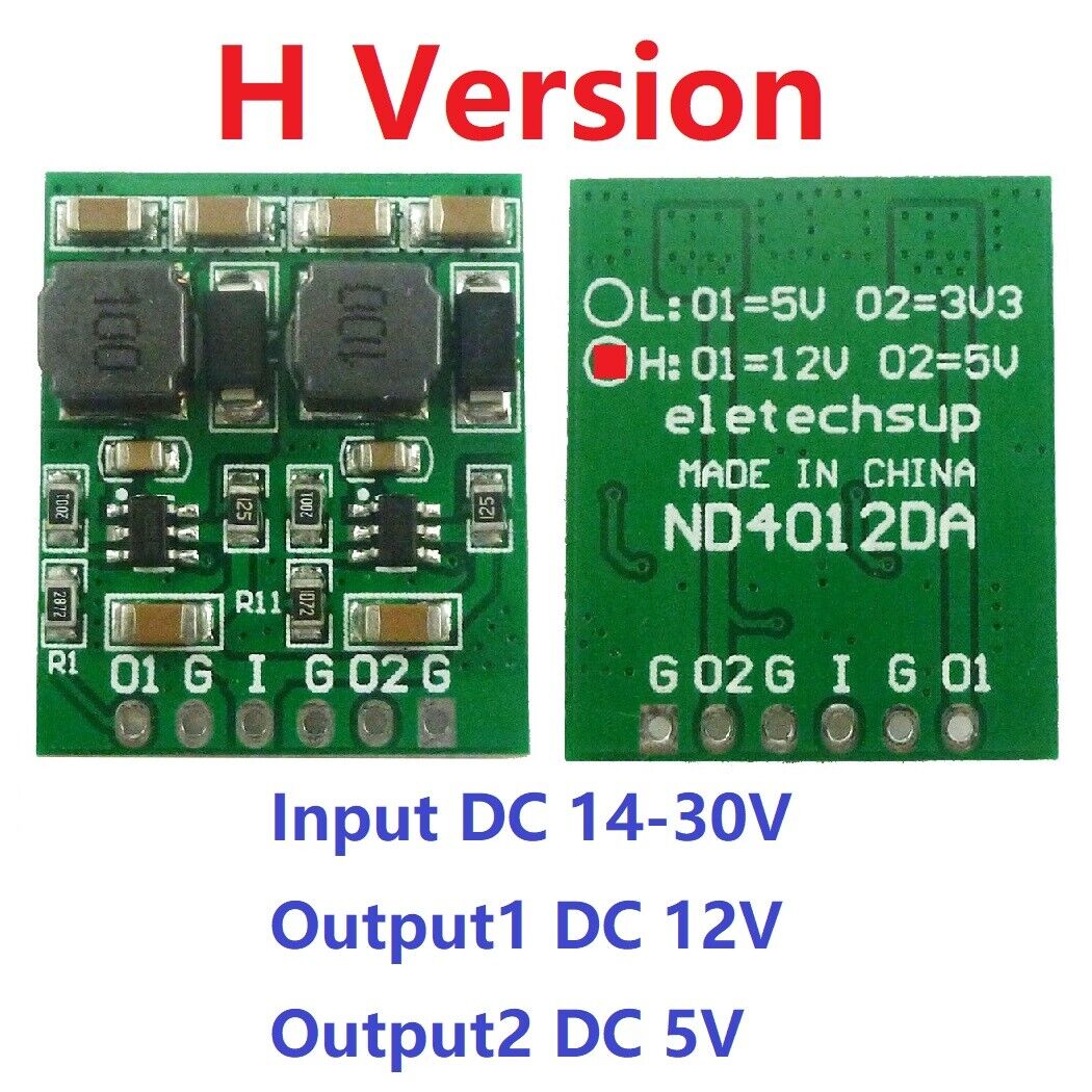 ND4012DA 10W Dual Channel DC-DC Step-Down Buck Converter Board  DC 7-30V to 3.3V 5V 12V