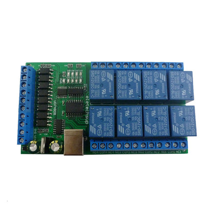 UD74B08 DC 12V 24V 8ch IO Digital Collector USB COM Serial Port UART Relay