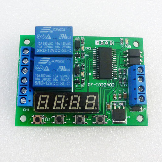IO22A02 12V 2Ch multi-function Delay Relay Timer Control Switch LED PLC Home Lamp Motor
