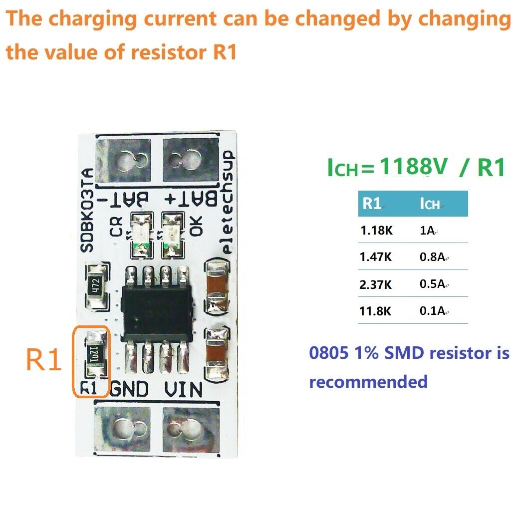 SDBK03TA 1A 3.7V Li-ion Li-Po / 3.2V LiFePO4 Battery 4.2V 3.6V Charger MPPT Solar Control