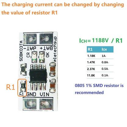 SDBK03TA 1A 3.7V Li-ion Li-Po / 3.2V LiFePO4 Battery 4.2V 3.6V Charger MPPT Solar Control
