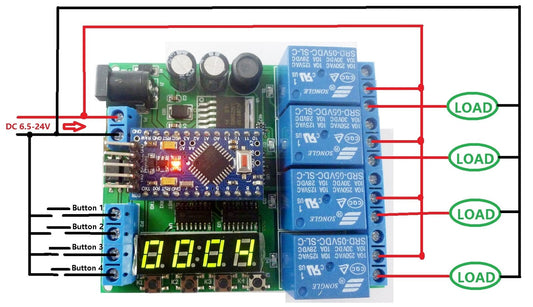 IO22C04 4CH 4 Bit LED Pro mini PLC for Arduino  Cycle Delay Time Switch Control