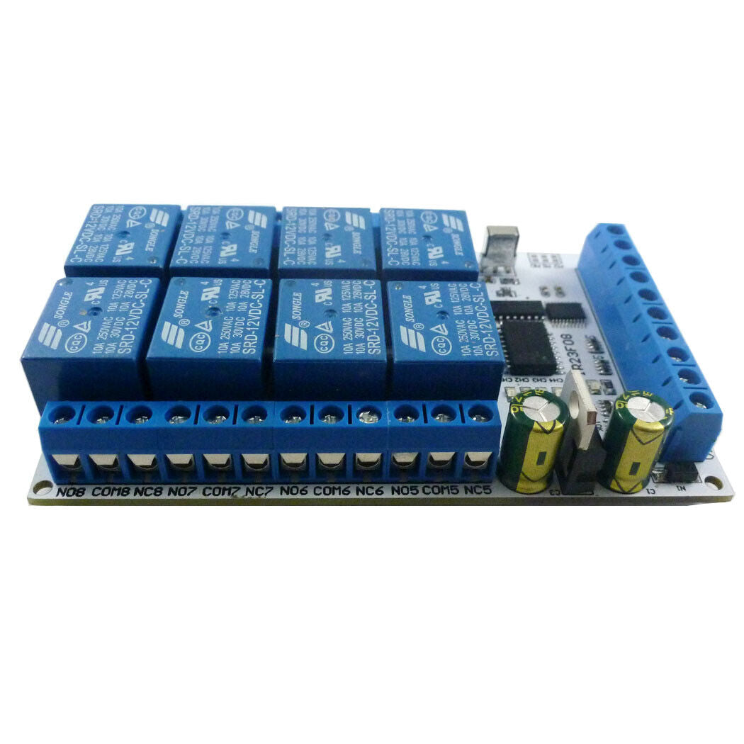 IR23F08 DC 5V 12V 8ch IR infrared control Switch Timer Delay Self-locking Latch Relay