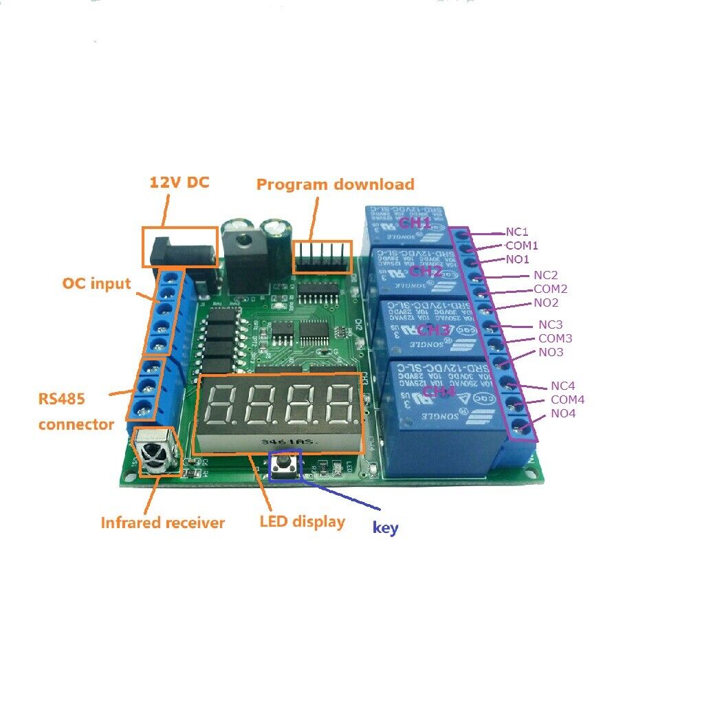 N722A04 Nuvoton N76E003 MCU Development Board MS51FB9AE Digital Tube LED IR Optocoupler