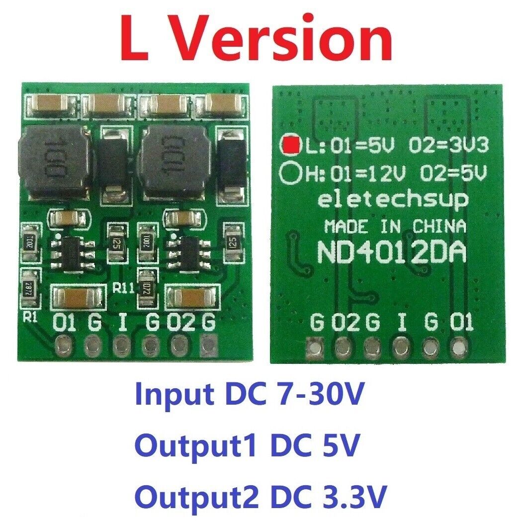 ND4012DA 10W Dual Channel DC-DC Step-Down Buck Converter Board  DC 7-30V to 3.3V 5V 12V