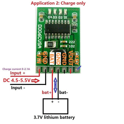 DD06CVSA 5V/2A Charge/Discharge/Boost/Protection 3.7V 4.2V Battery DC-DC Diy Module