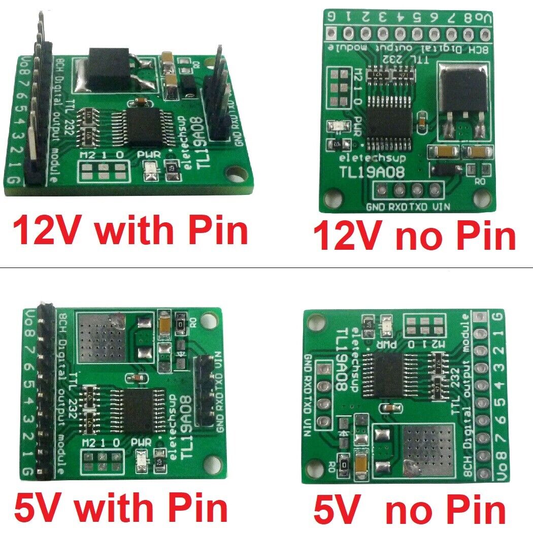 TL19A08 TL19B08 8ch Modbus Rtu AT Command RS232(TTL)PLC Module PC UART IO Control Switch Board