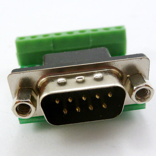 DB9 D SUB DE9 Male Connector 9 Pin Terminal Breakout Board UART RS232  RS485 422