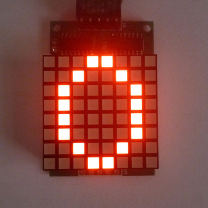 DM11A88 Arduino Demo code  Square Matrix LED 8x8 Red Dot display Module for Animation