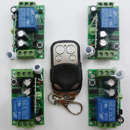 AK029 1PCS Remote Control 4PCS Receiver 12V Single Channel Wireless Relay Modules 433M