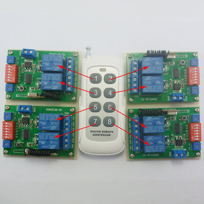 CE029A 433Hz 12V RF Adjustable Delay timer Wireless Remote Control Relay Switch 1TX+4RX
