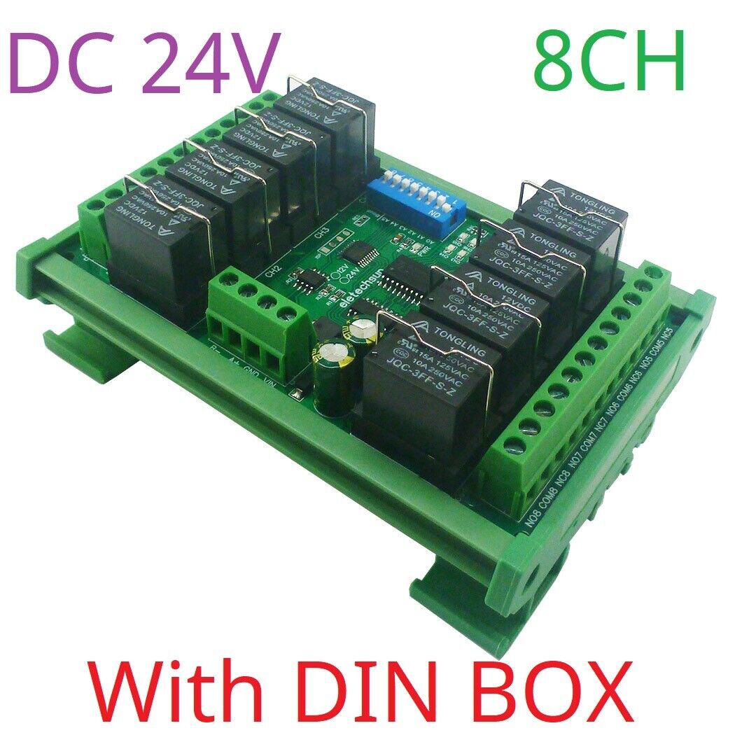RYN408F RYN404E 4-8CH Relay Pluggable Modbus Remote IO Module Baud Rate Slave ID Dip Switch Sele