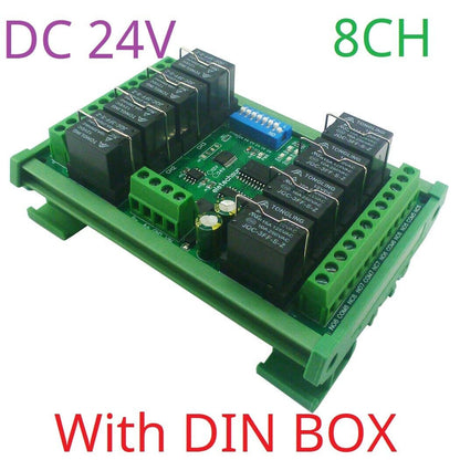 RYN408F RYN404E 4-8CH Relay Pluggable Modbus Remote IO Module Baud Rate Slave ID Dip Switch Sele