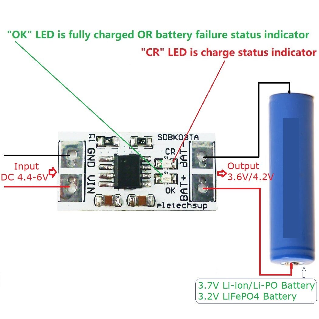 SDBK03TA 1A 3.7V Li-ion Li-Po / 3.2V LiFePO4 Battery 4.2V 3.6V Charger MPPT Solar Control