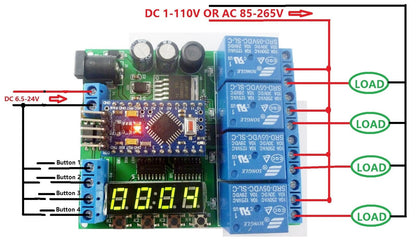 IO22C04 4CH 4 Bit LED Pro mini PLC for Arduino  Cycle Delay Time Switch Control