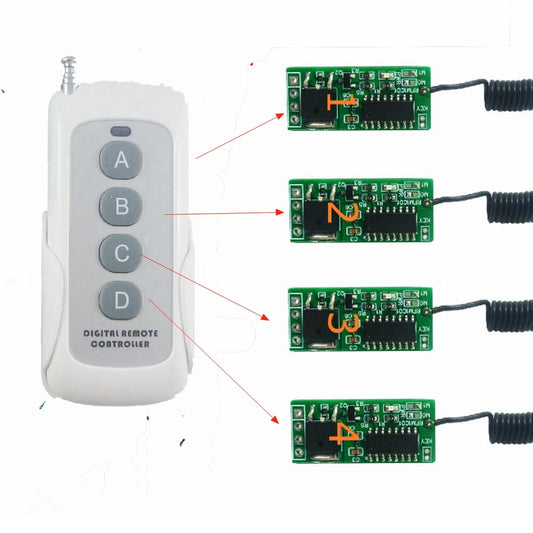 RFM1C01 1 Remote Control 4 Device 2A MOS RF ASK Wireless for 3.7V 7.4V 12.8V 14.8V 18V