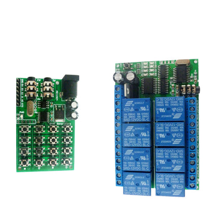 AD22A08 12VDC 8ch MT8870 DTMF Tone Signal Decoder Relay + DTMF Encodr Button Boa