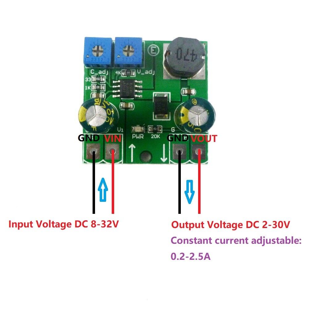 DD3630TA 15W CV CA DC DC Buck Converter 8-32V to 2-30V LED Motor driver Power Module