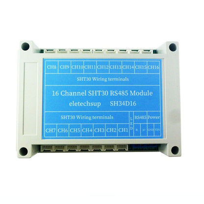 SH34D16 Digital Thermometer 16CH RS485 Temperature Humidity Collector Acquisition SHT30