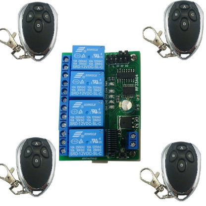 RF33A04 4 to 1 433MHz RF Rolling Code Encoder Decoder Transmitter RF33 Light Control