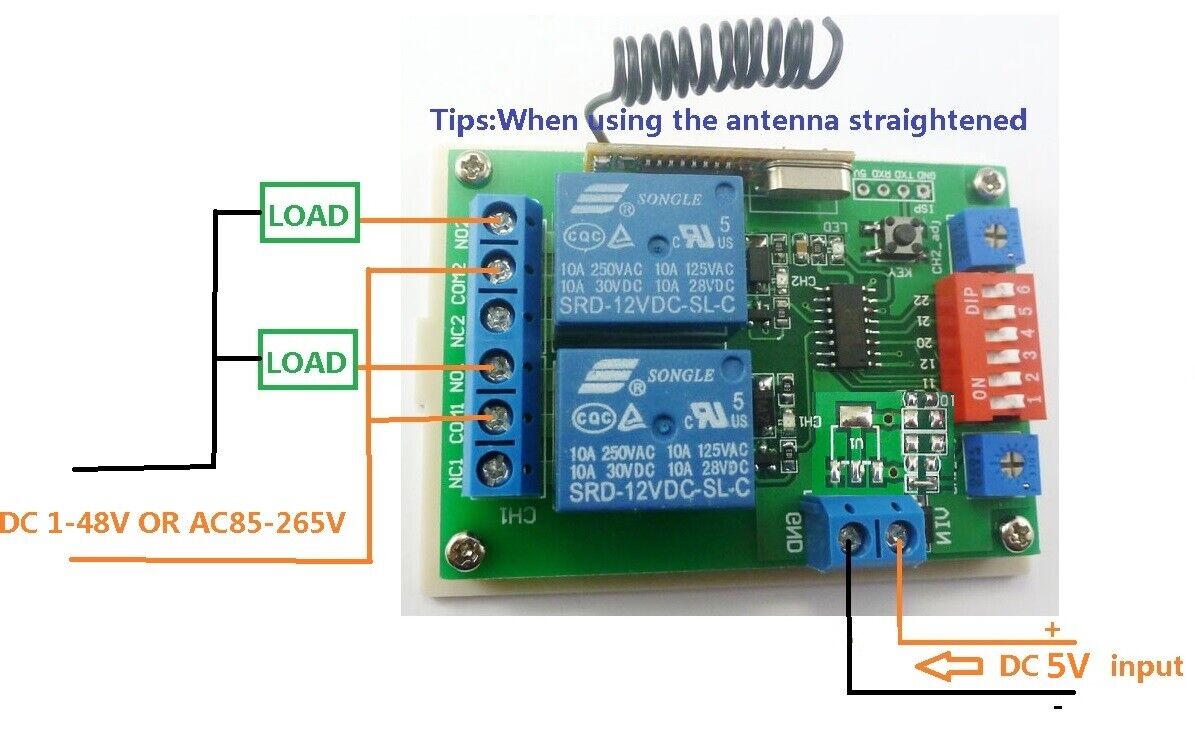 CE029B DC5V ASK Handsender Control RF Wireless Delay Relay timer