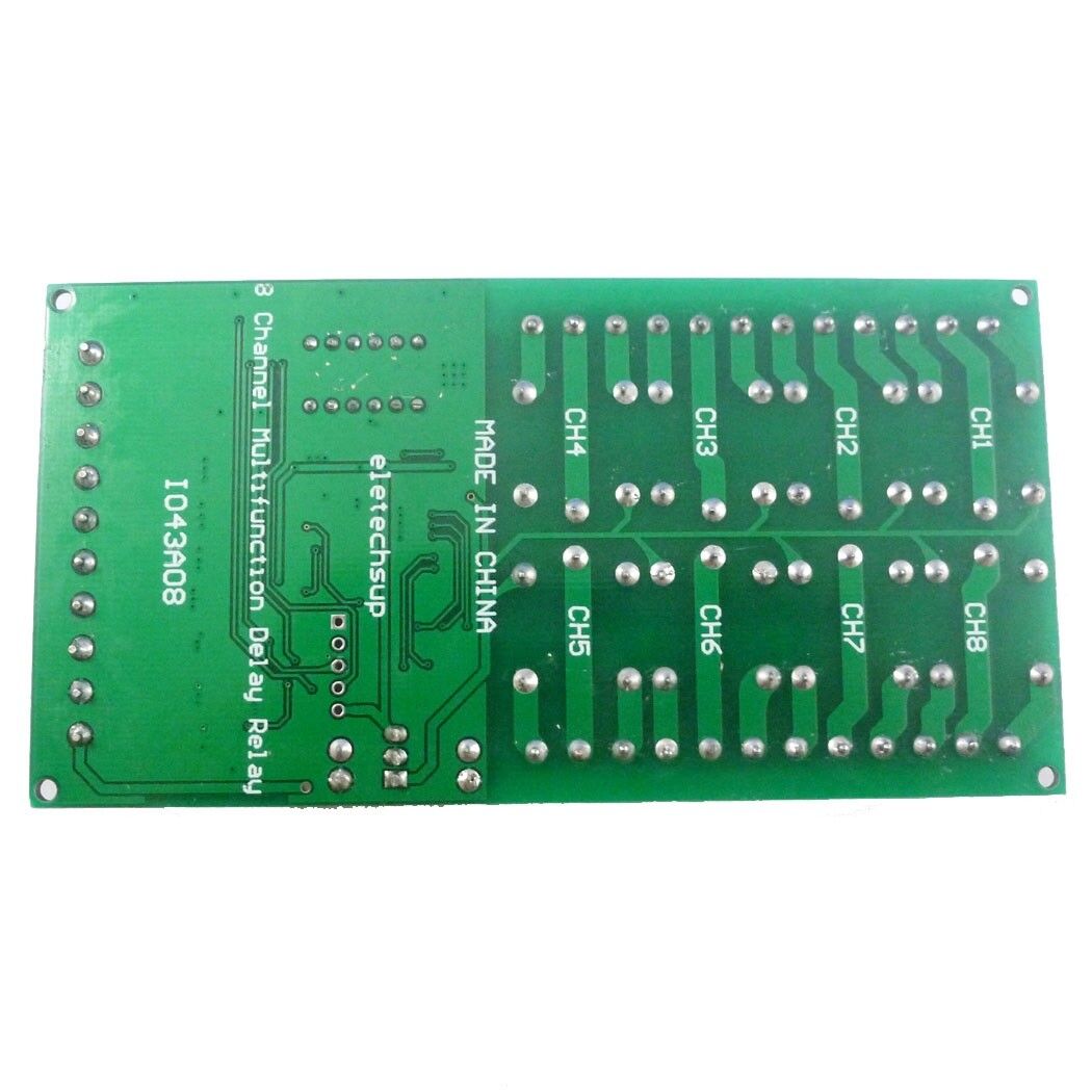 IO43A08 DC 12V 8ch Cycle Delay Time Relay Timer Control Switch Power sequencer PLC Motor
