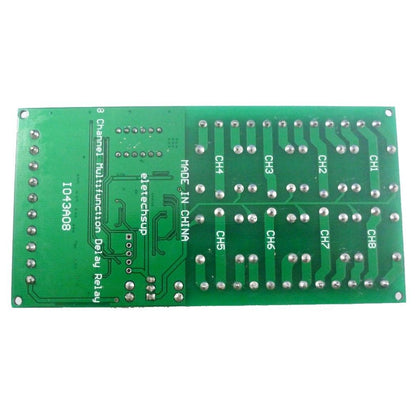 IO43A08 DC 12V 8ch Cycle Delay Time Relay Timer Control Switch Power sequencer PLC Motor