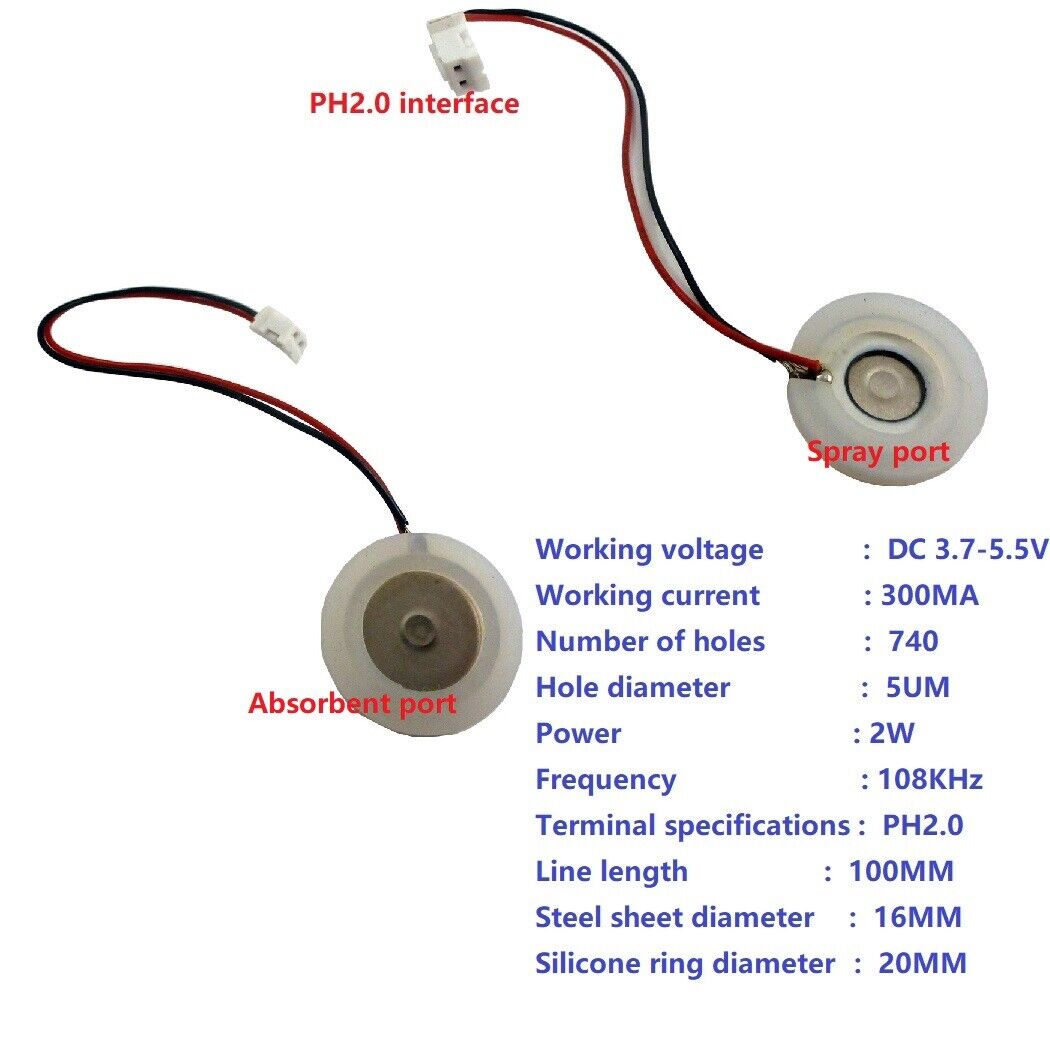 WHTCA01 TYPE-C USB Ultrasonic Atomizing Humidifier Module Fogger Mist Generator