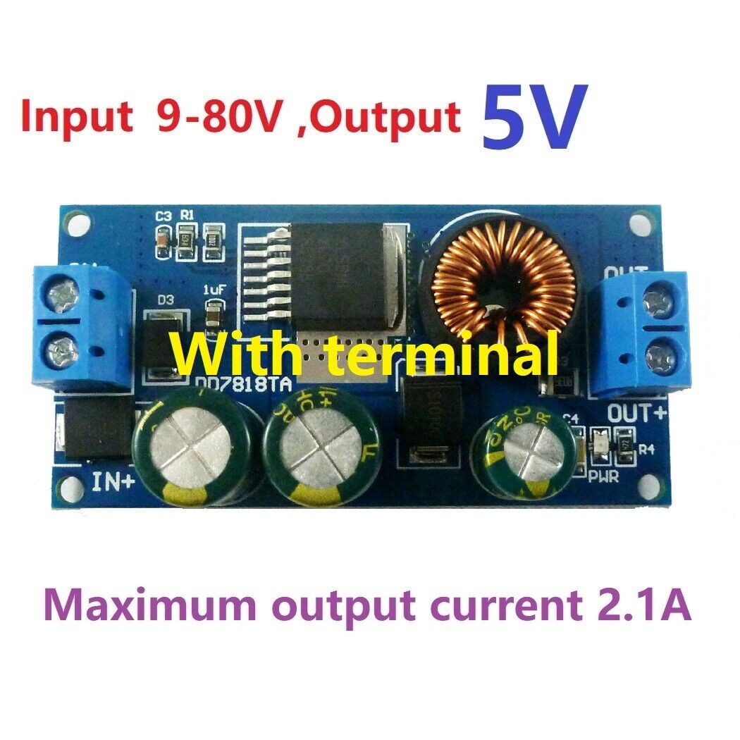 DD7818TA 2.1A HV DC-DC Converter Buck Module EBike 8-80V 48V 64V to 3.3V 5V 6V 9V 12V 15V