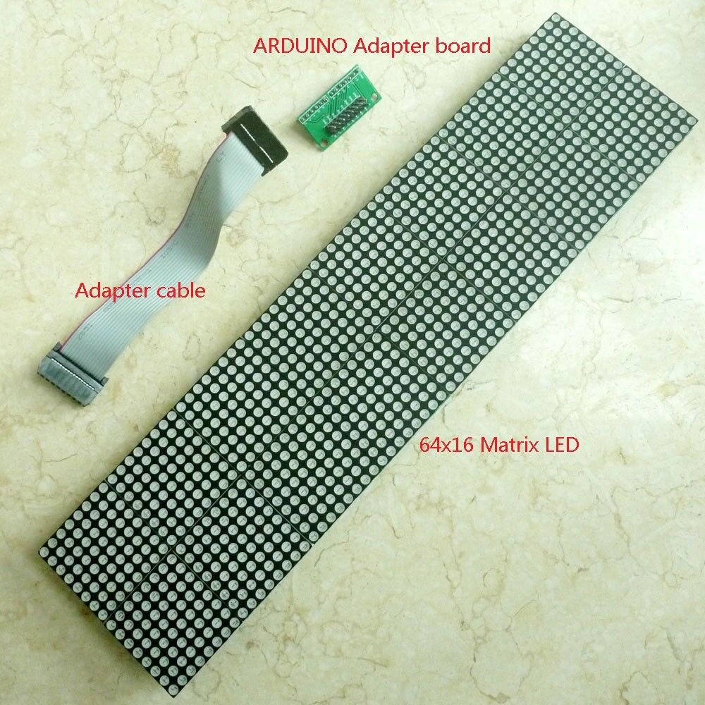 Provide Arduino code 64x16 dot Matrix LED for diy Sign Light Neon Bright MCU