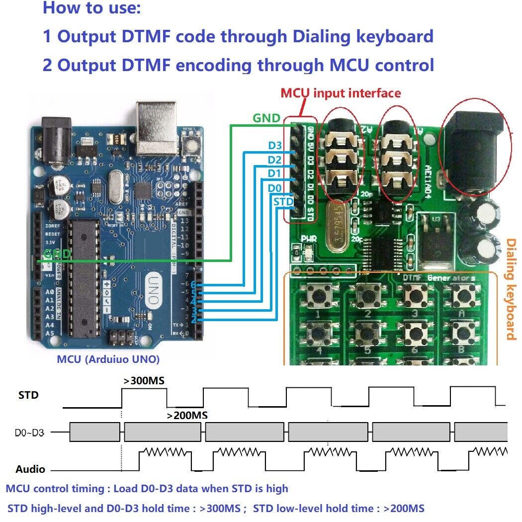 AE11A04 Keypad DTMF Generator Module Audio Encoder Transmitter Board for Arduno
