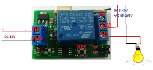 CE033C 315MHz  DC 12V 1-5000S adjustable delay timer RF Wireless Relay Remote Switch