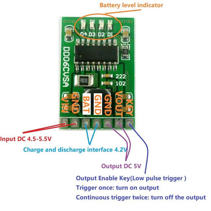 DD06CVSA 5V/2A Charge/Discharge/Boost/Protection 3.7V 4.2V Battery DC-DC Diy Module