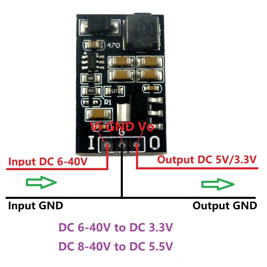 DD38LOSA 5W 2in1 LDORegulator&DC-DC Converter AMS1117 DC 6V 9V 12V 15V 24V to 5V 3.3V