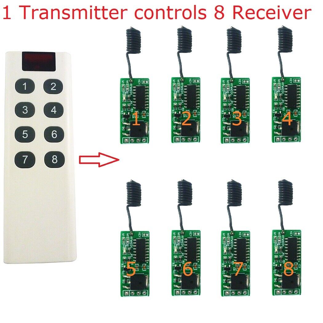RFM1C01 1 VS 8  Remote Control Switch Energy Saving Wireless RF Switch For Car Lighting