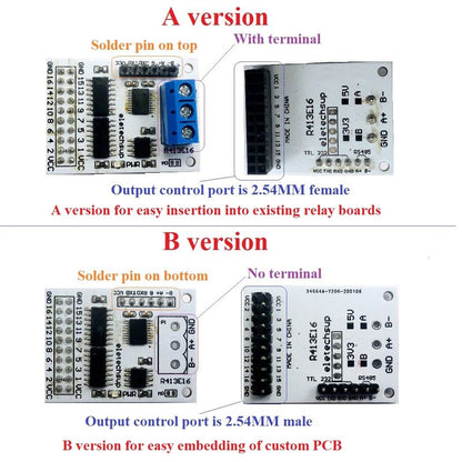 R413E16 RS485 Relay 16ch Multifunction NPN PNP IO Control Core Board Modbus Rtu Module