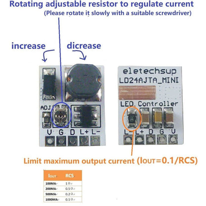 LD24AJTA 5000:1 Dimming DC 6-24V 22W Adjustable Constant Current Step-Down High Brightnes