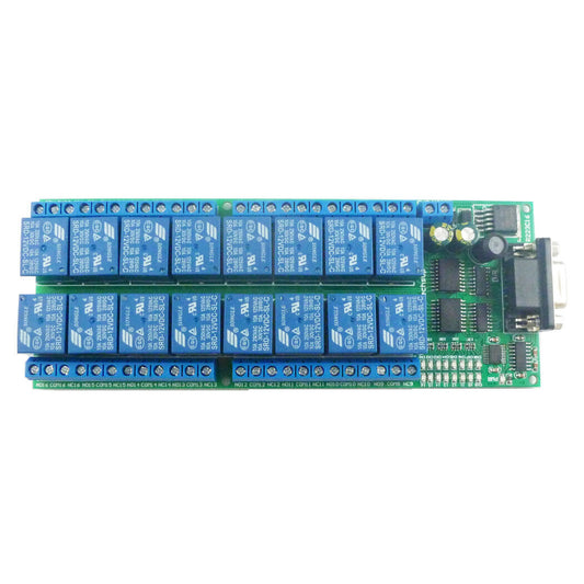 R223C16 16ch 12V RS232 Serial Port DB9 Relay Board UART LED Motor Smart Switch Module