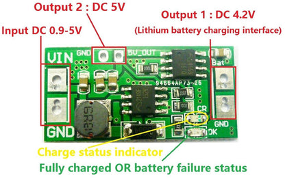 DD05CRTA Max 1000mA DC1.5V 3V 3.3V 3.7V to 4.2V 5V Lithium Battery Power Charging Board