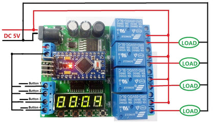 IO22C04 4CH 4 Bit LED Pro mini PLC for Arduino  Cycle Delay Time Switch Control